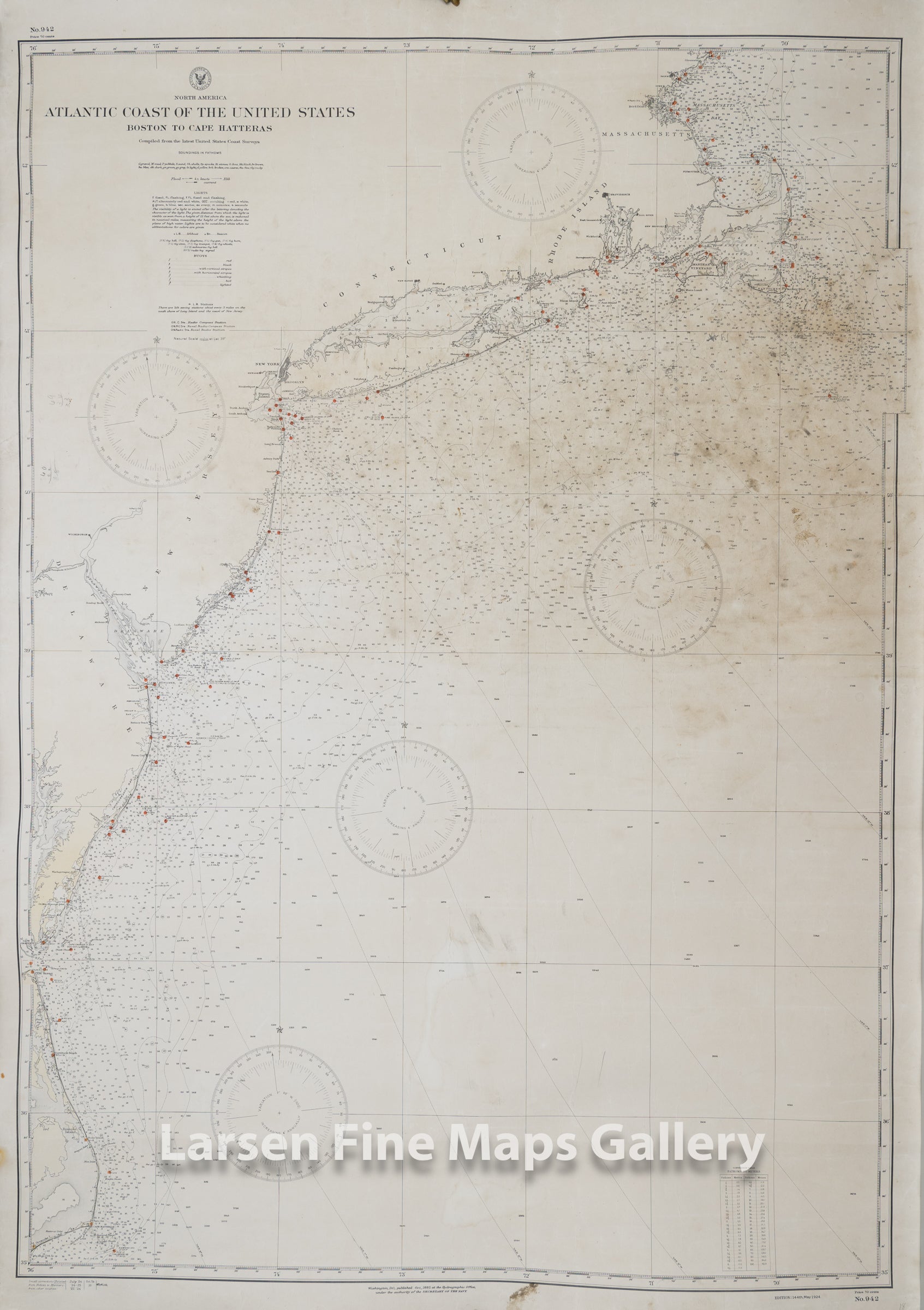 North America Atlantic Coast of The United States Boston to Cape Hatteras U.S. Coast Survey