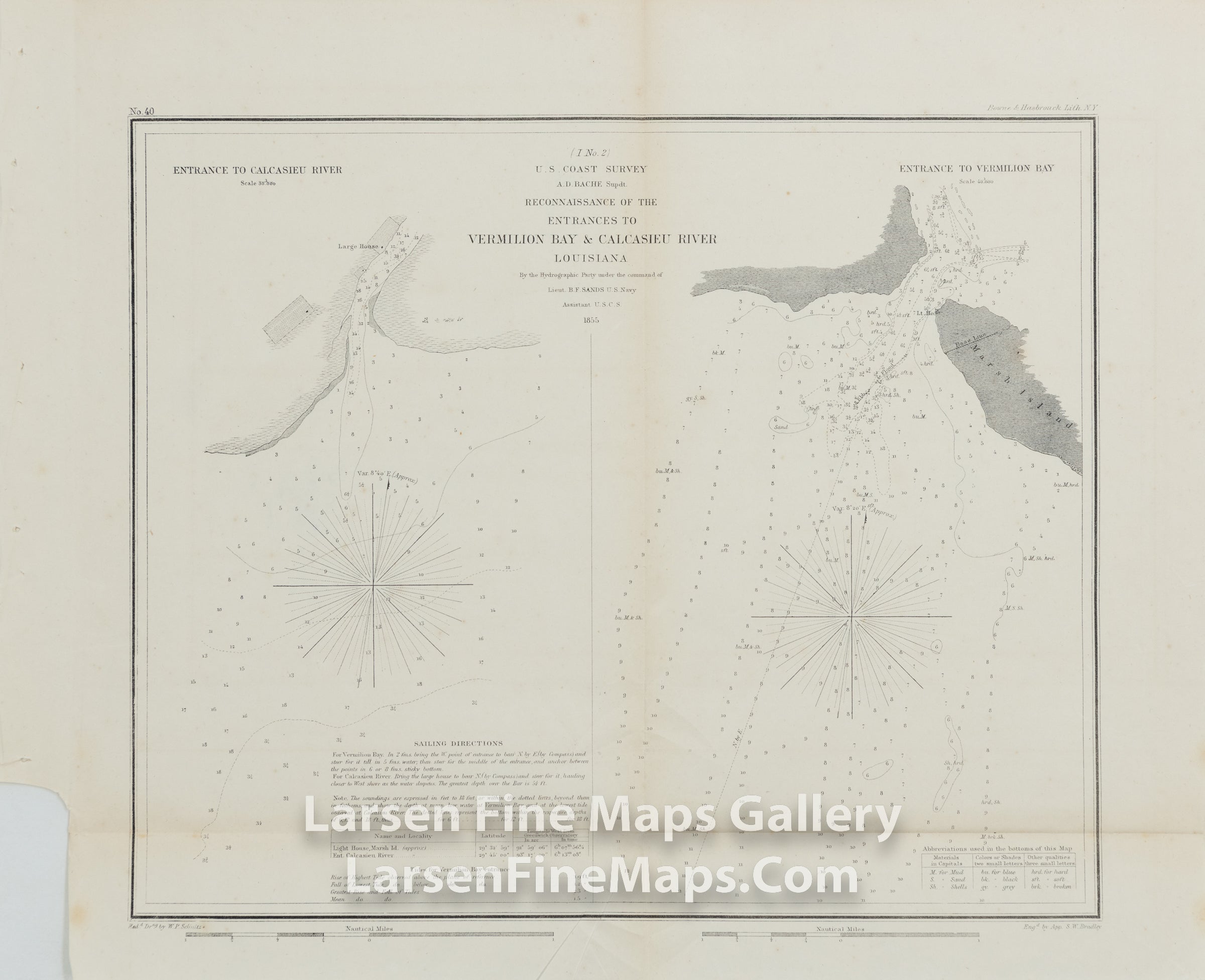 Reconnaissance of The Entrances to Vermilion Bay & Calcasieu River, Lo