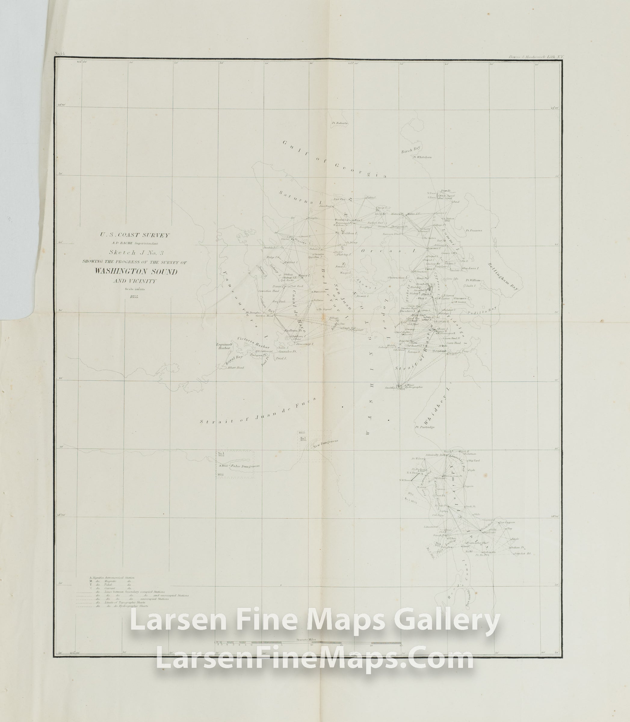 Sketch J No. 3 Showing the Progress of the Survey of Washington Sound and Vicinity U.S. Coast Survey