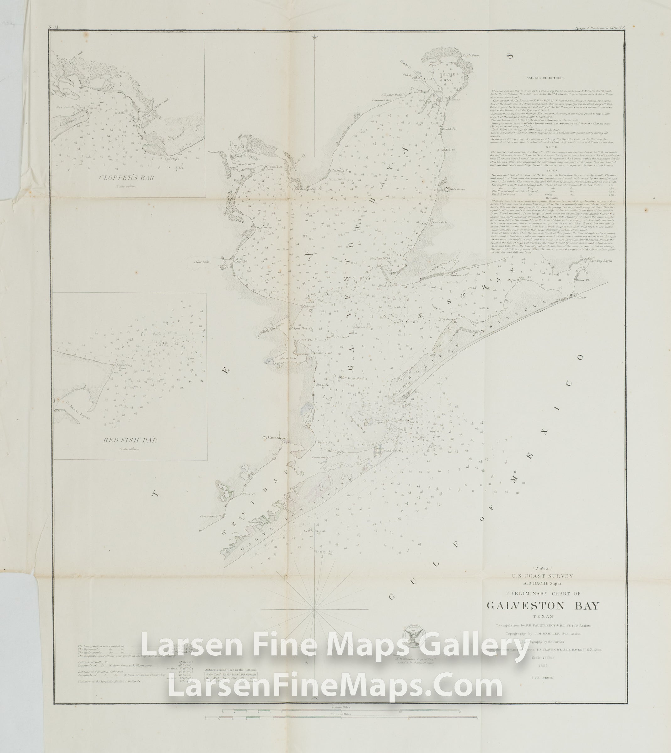 Preliminary Chart of Galveston Bay, Texas U.S. Coast Survey