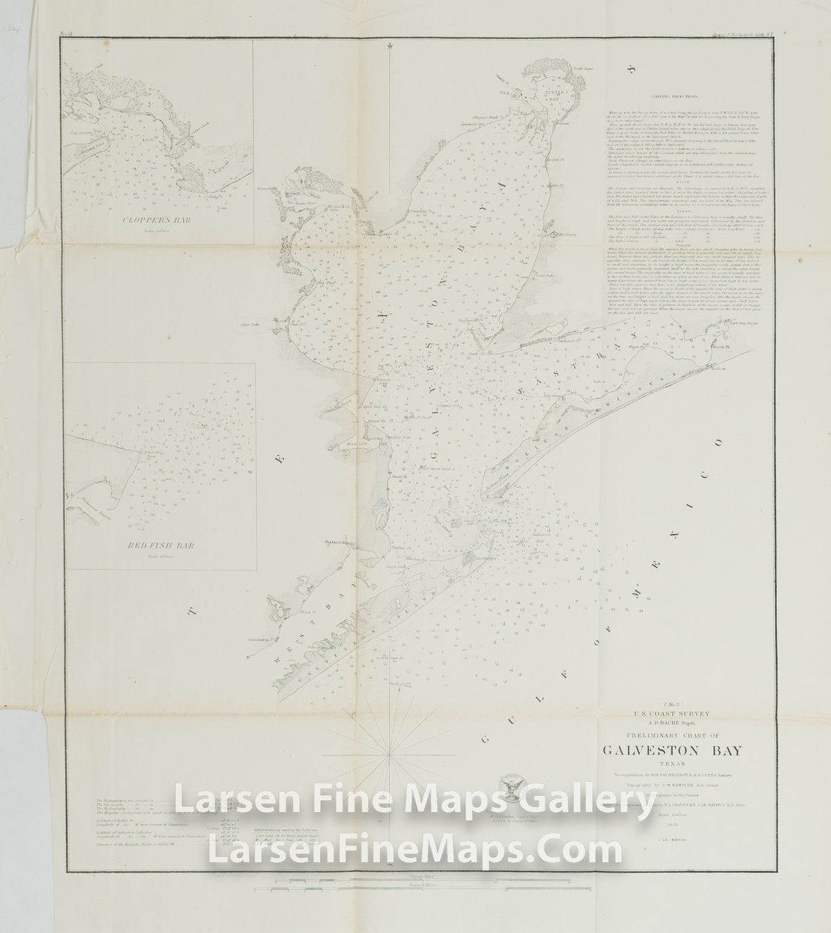 Preliminary Chart of Galveston Bay, Texas U.S. Coast Survey