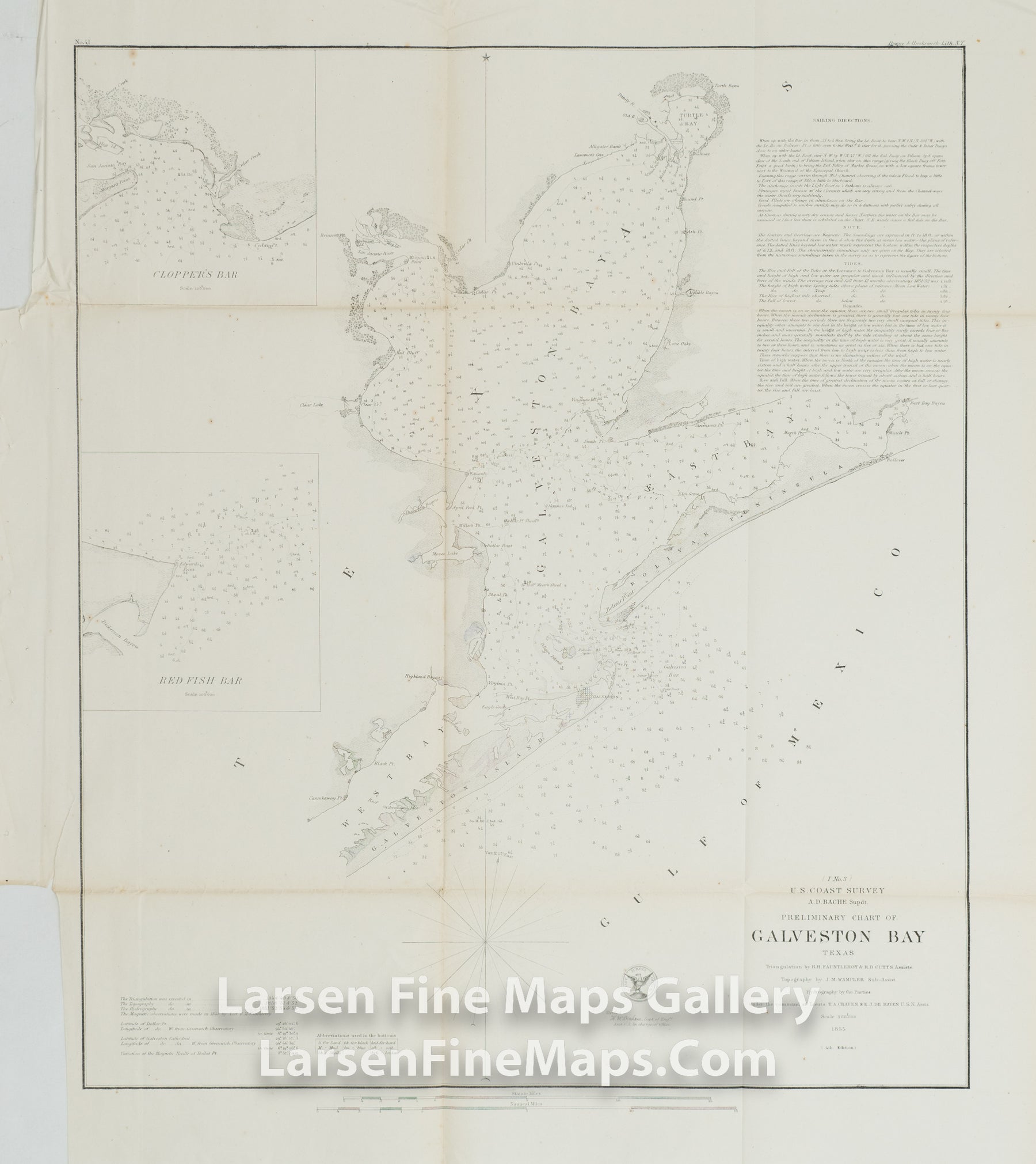 Preliminary Chart of Galveston Bay, Texas U.S. Coast Survey