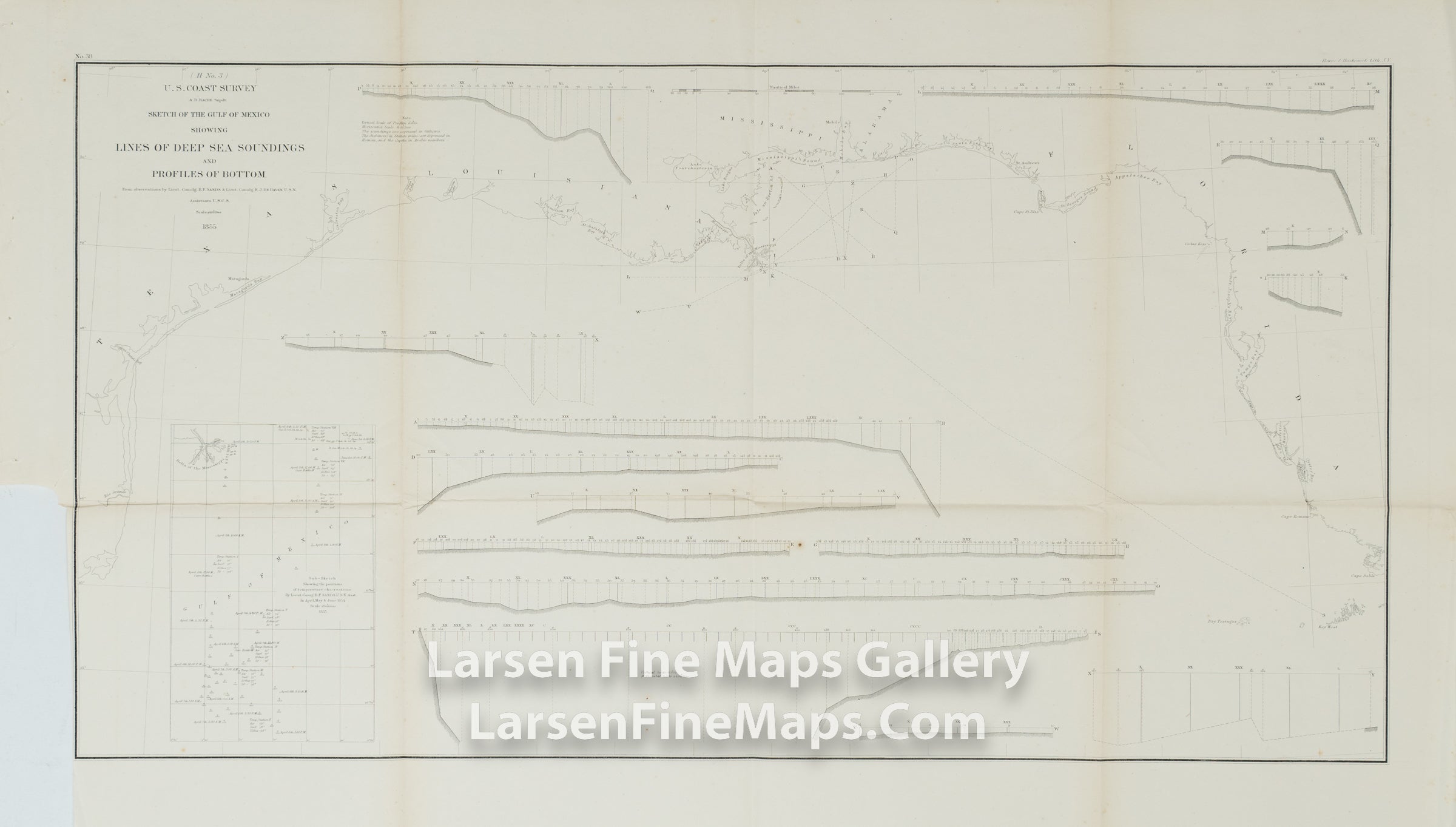 Sketch of the Gulf of Mexico Showing Lines of Deep Sea Soundings and Profiles of Bottom U.S. Coast Survey