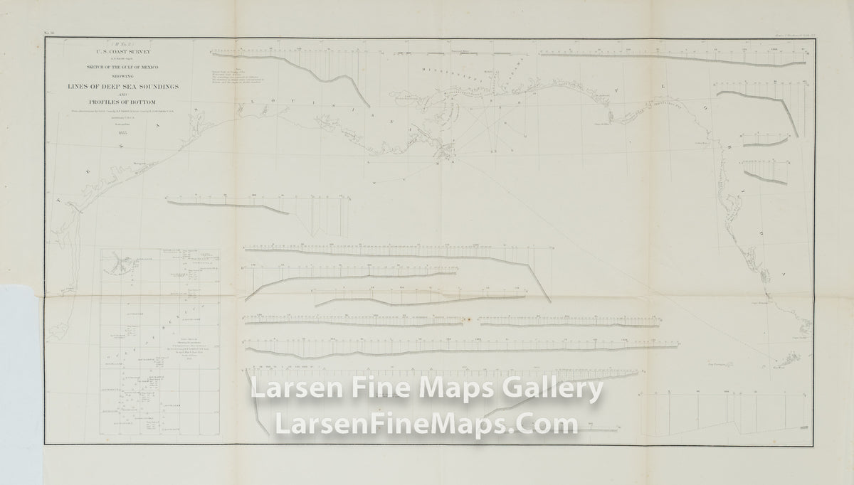 Sketch of the Gulf of Mexico Showing Lines of Deep Sea Soundings and Profiles of Bottom U.S. Coast Survey