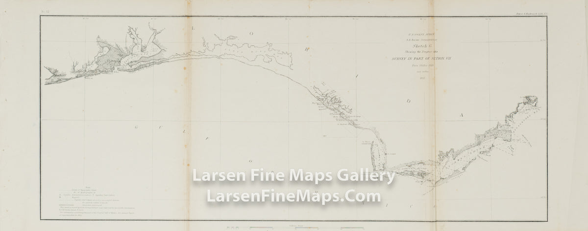 Sketch G Showing the Progress of the Survey in Part of Section VII From 1849 to 1855 U.S. Coast Survey