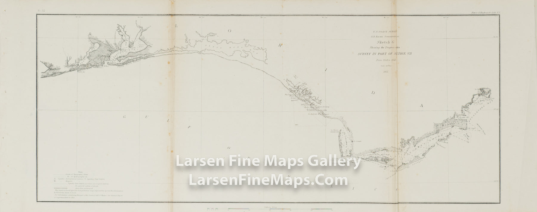 Sketch G Showing the Progress of the Survey in Part of Section VII From 1849 to 1855 U.S. Coast Survey