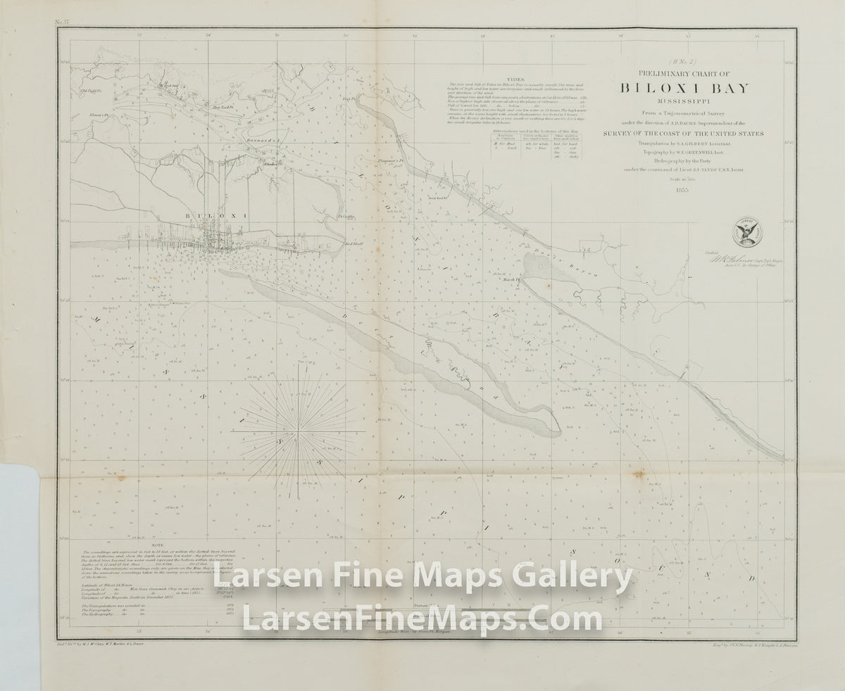 Preliminary Chart of Biloxi Bay, Mississippi U.S. Coast Survey