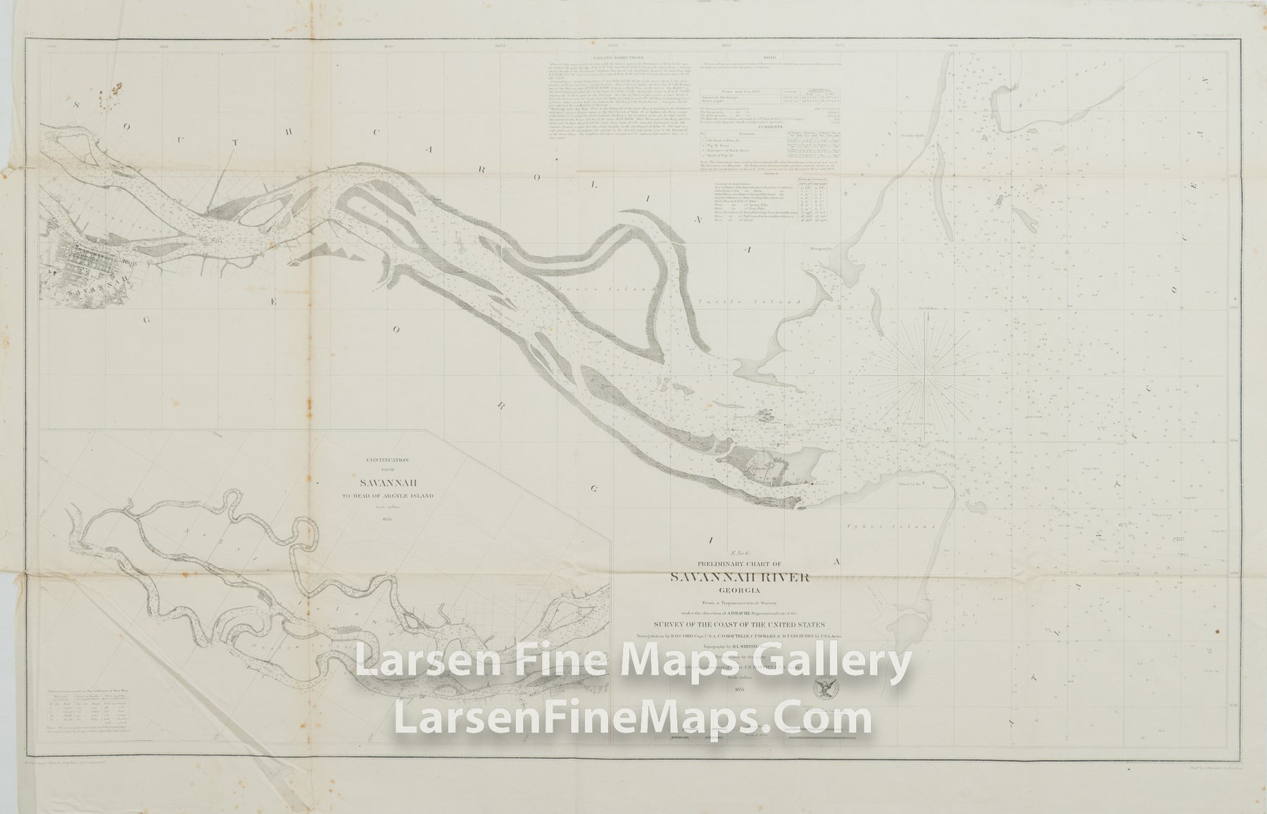 Preliminary Chart of Savannah River, Georgia U.S. Coast Survey