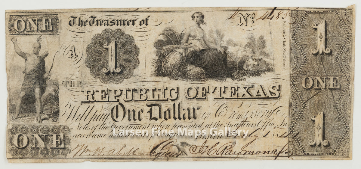 One-Dollar Change Note: Republic of Texas 1841