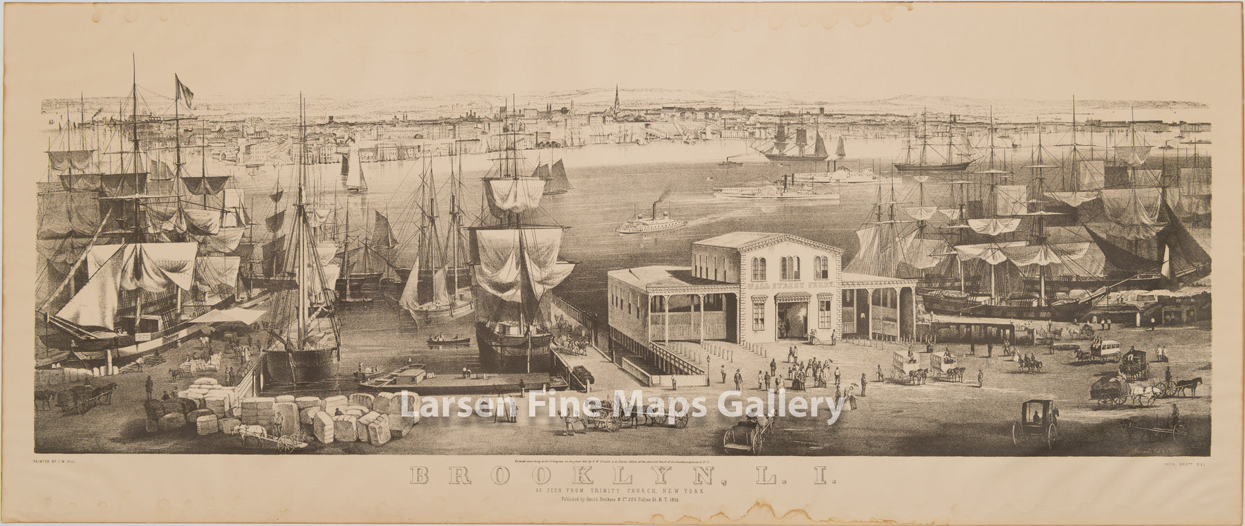 Brooklyn, L.I. As Seen From Trinity Church, New York. J.W. Hill, Smith Brothers