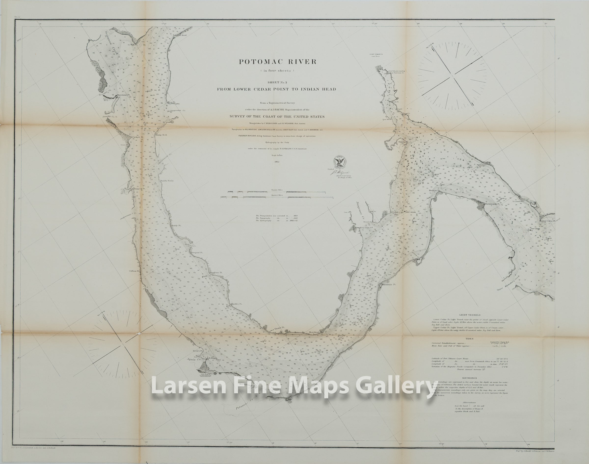 Potomac River (in four sheets), Sheet No. 3 From Lower Cedar Point to Indian Head U.S. Coast Survey
