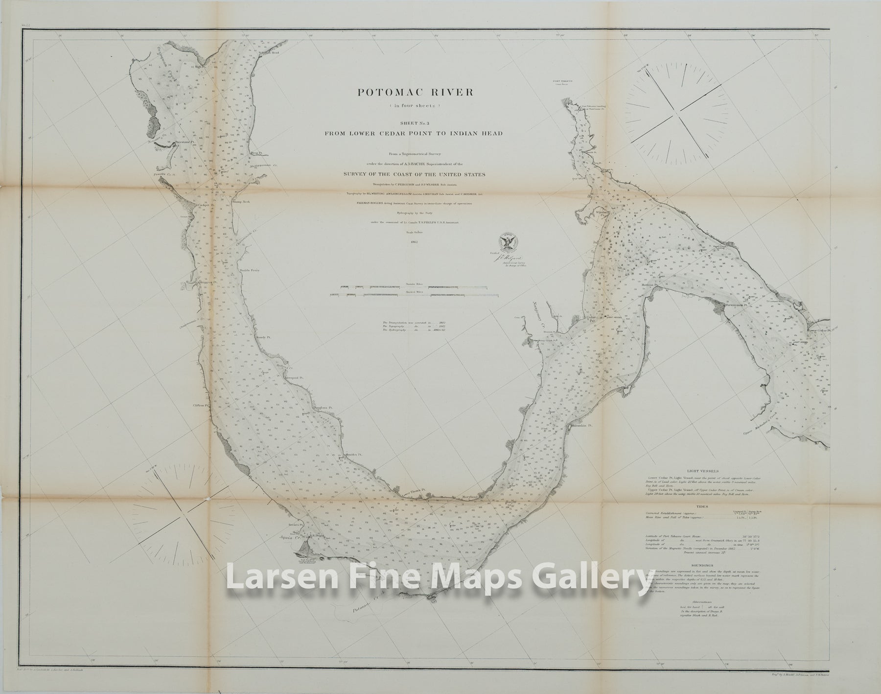 Potomac River (in four sheets), Sheet No. 3 From Lower Cedar Point to Indian Head U.S. Coast Survey