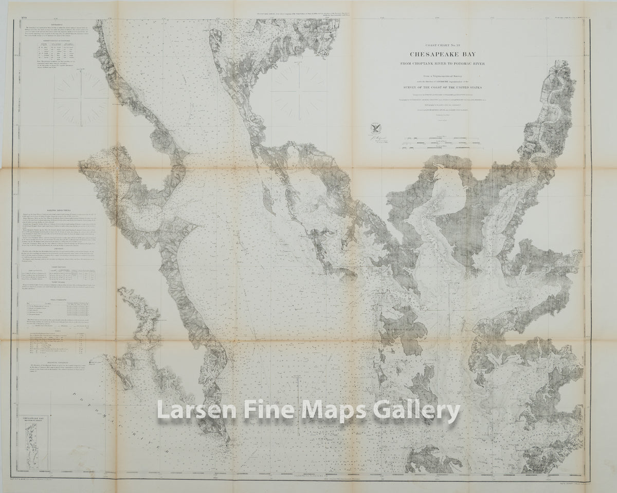 Coast Chart No. 33 Chesapeake Bay - From Choptank River to Potomac River U.S. Coast Survey