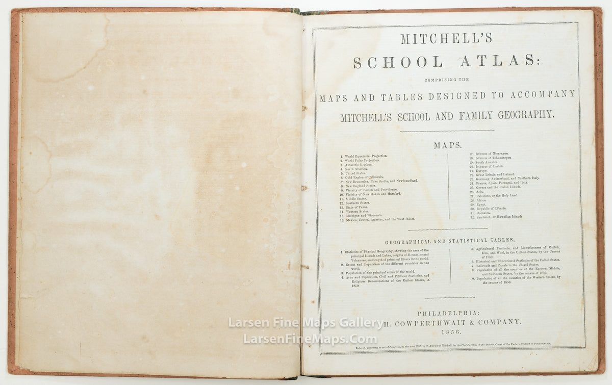 Mitchell's School Atlas: Comprising The Maps and Tables Designed to Accompany Mitchell's School and Family Geography. Cowperthwait, example-1