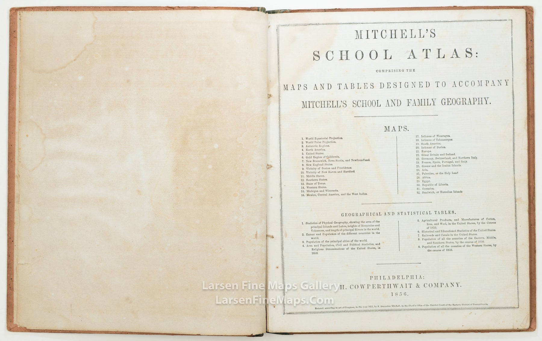 Mitchell's School Atlas: Comprising The Maps and Tables Designed to Accompany Mitchell's School and Family Geography. Cowperthwait, example-1