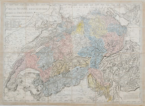 Carte De Suisse Suivant Sa Nouvelle Division En XVIII Cantons Formant al Republique Helvetique, Mallet, Henri