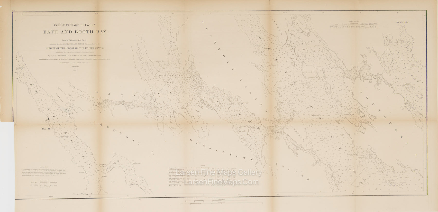 Inside Passage Between Bath and Booth Bay U.S. Coast Survey