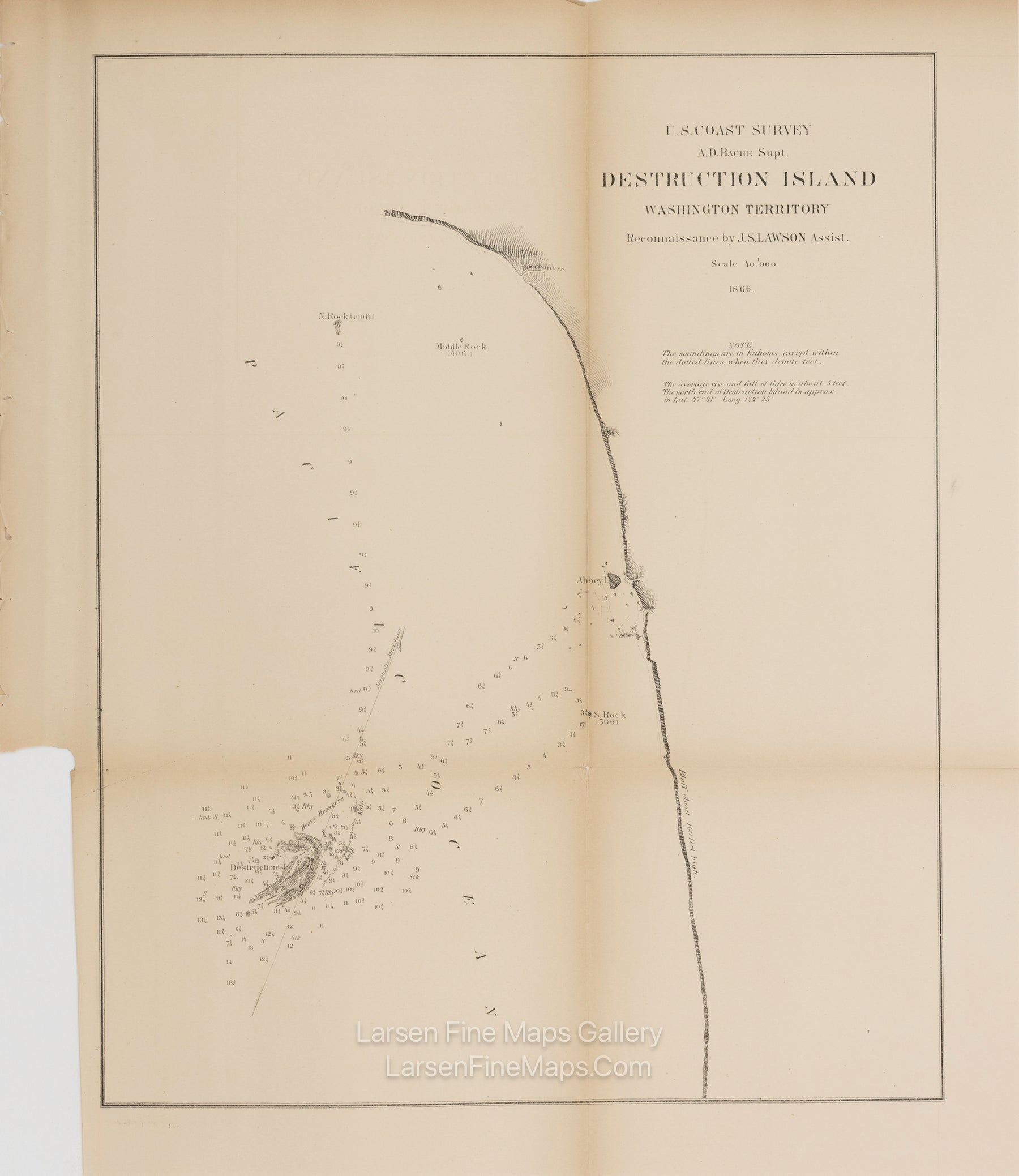 Destruction Island Washington Territory Reconnaissance U.S. Coast Survey