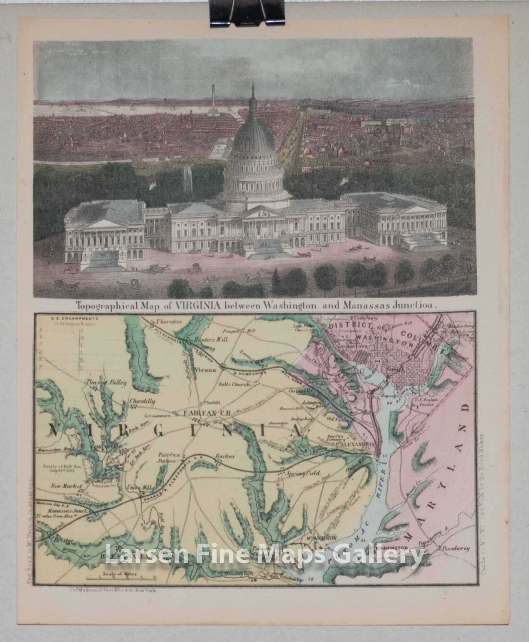 Topographical Map of Virginia between Washington and Manassas Junction, Charles Magnus