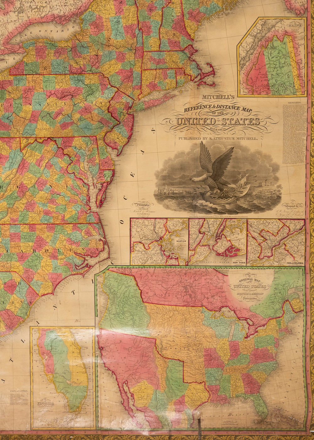 Mitchell's Reference and Distance Map of the United States, 1835