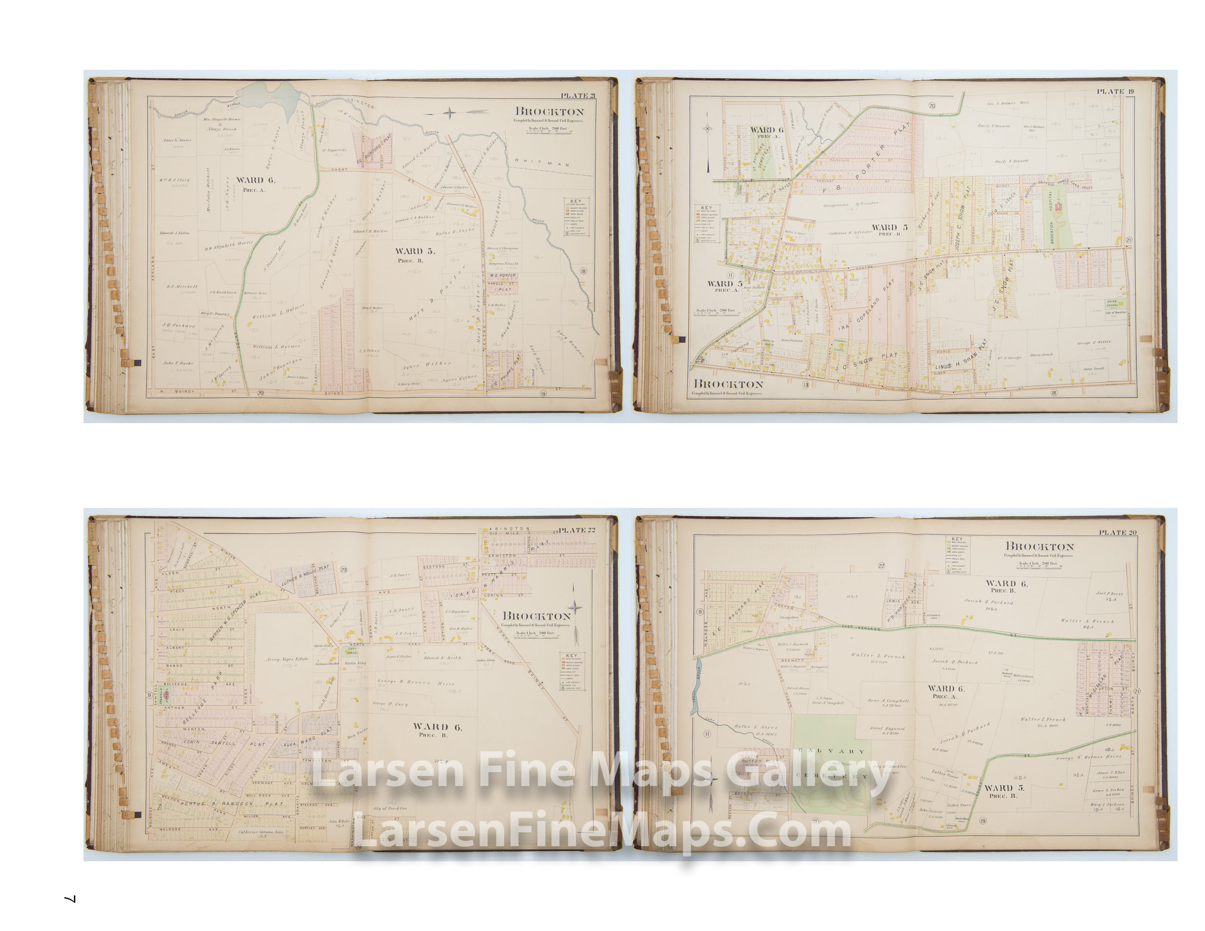 Atlas of The City of Brockton Massachusetts, Hayward & Howard, Details Four