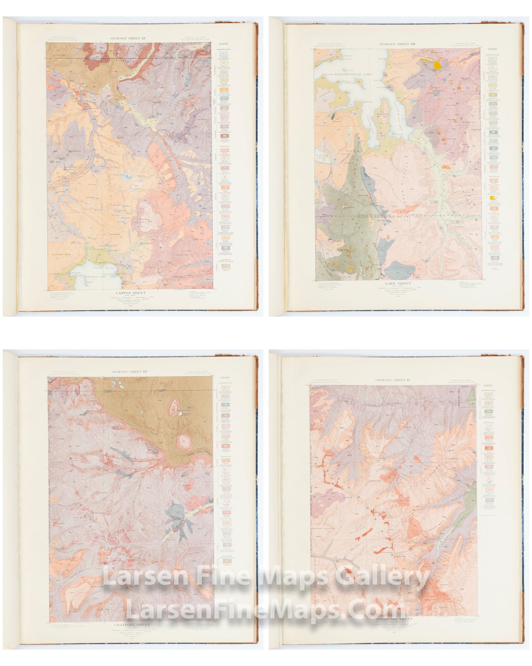 Atlas to Accompany Monograph XXXII on Geology of Yellowstone National Park USGS Arnold Hague Detail 6