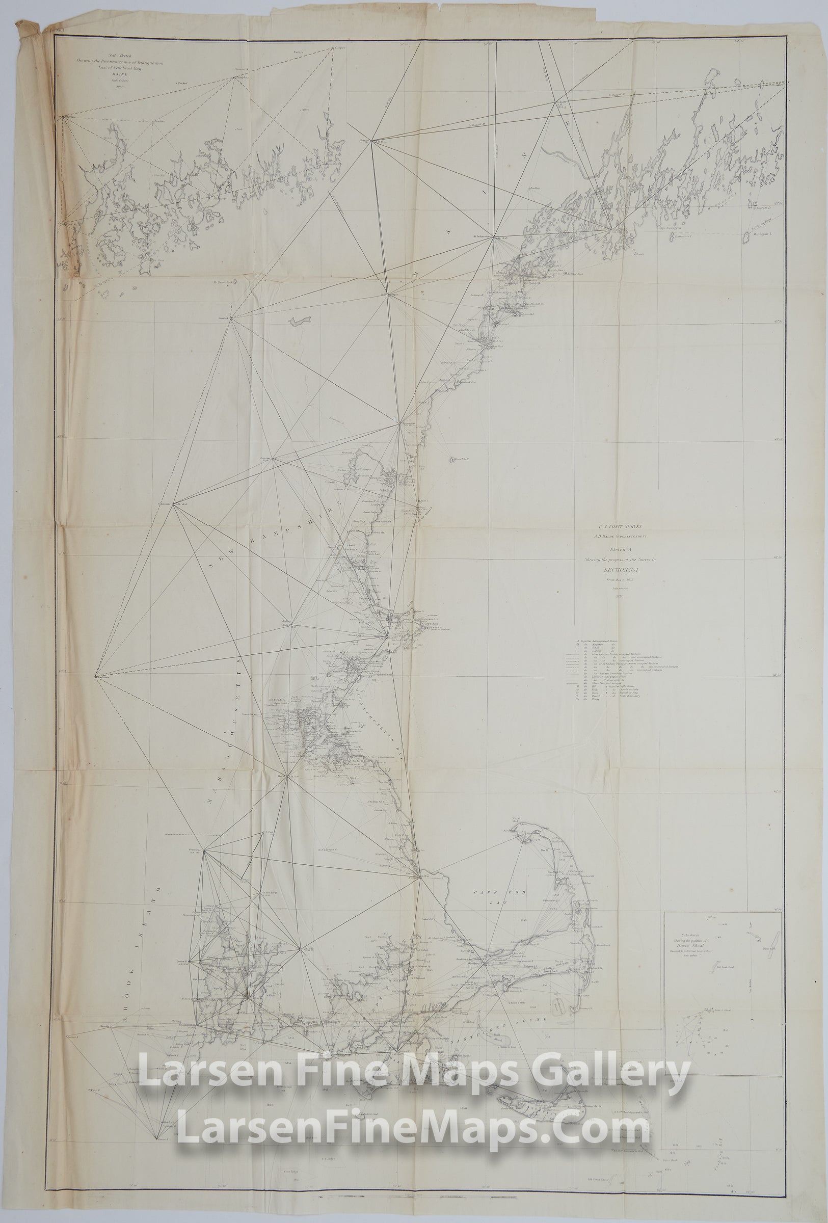 Sketch A Showing the Progress of the Survey in Section No. 1 From 1844-1853 U.S. Coast Survey