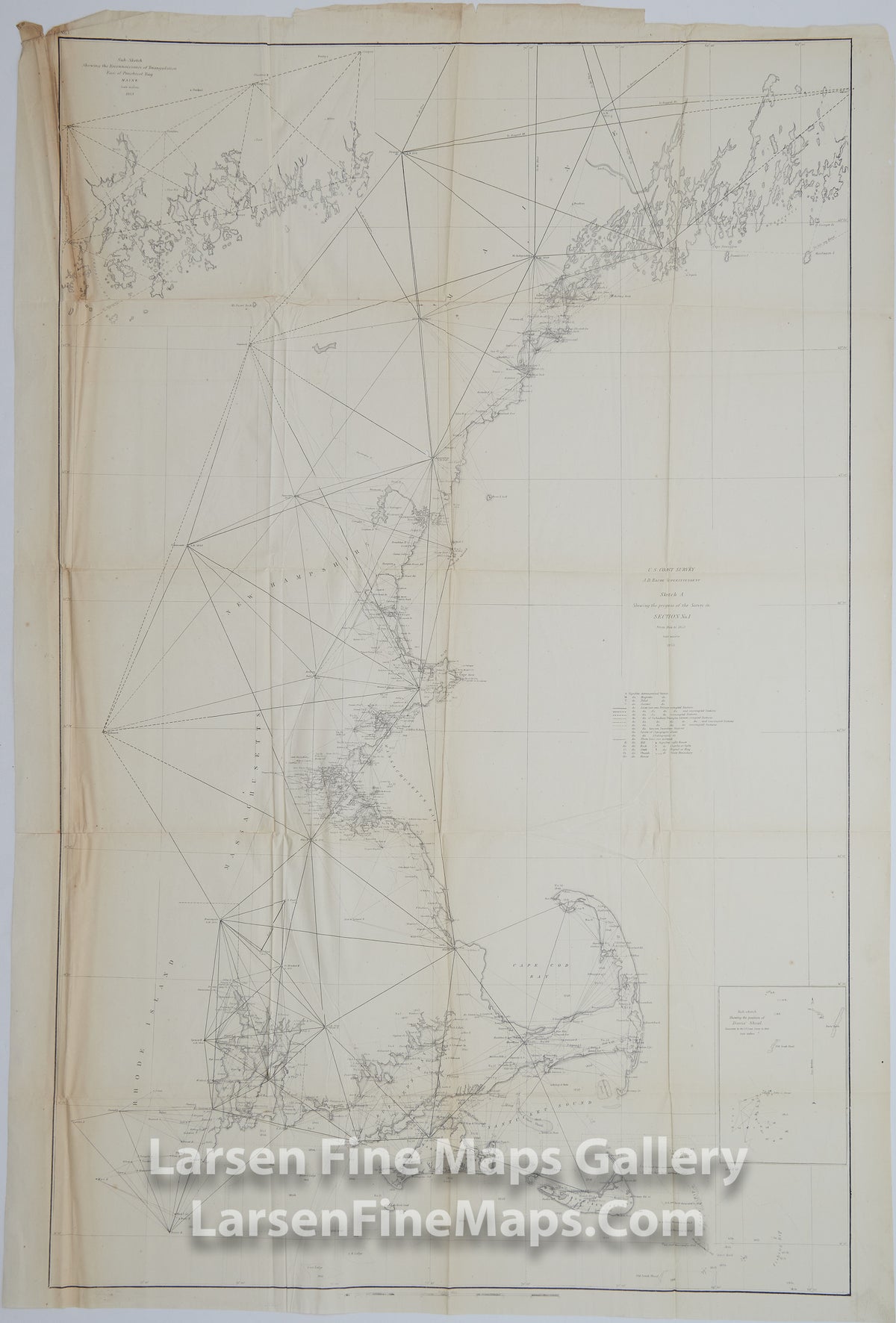 Sketch A Showing the Progress of the Survey in Section No. 1 From 1844-1853 U.S. Coast Survey