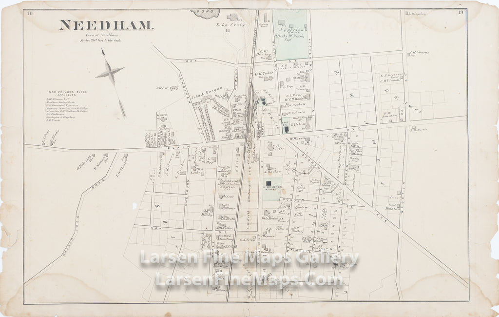 Needham. Town of Needham, Lower Falls, Grantville, Charles River Villa