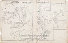 Needham. Town of Needham, Lower Falls, Grantville, Charles River Village, Comstock Cline,  Edward Busch, details