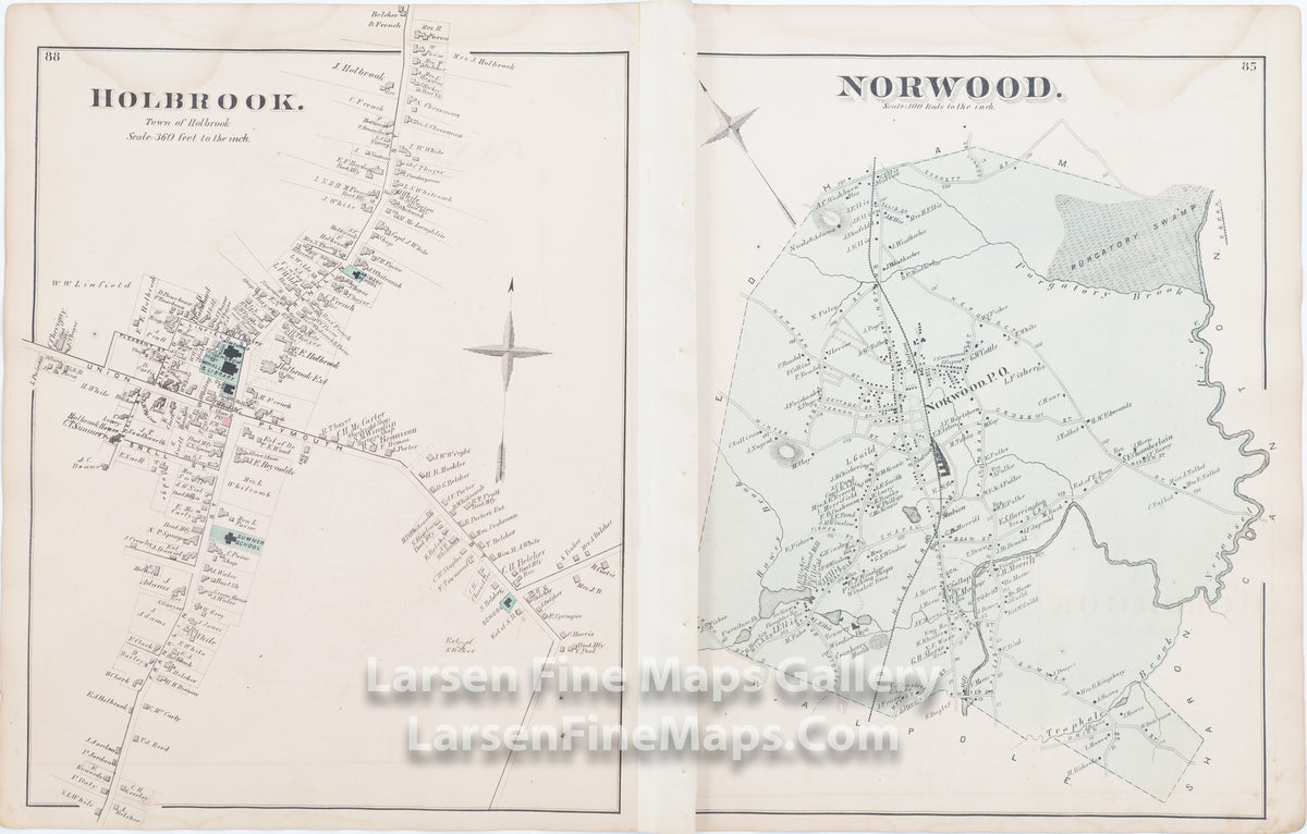 Norwood, Town of Norwood, Holbrook, Comstock Cline,  Edward Busch, details