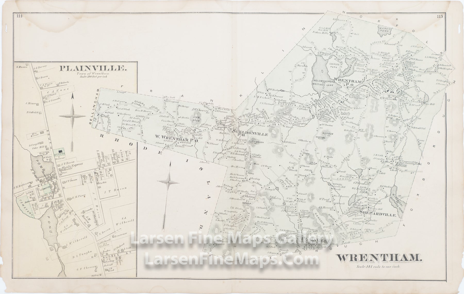 Wrentham, Plainville, Sheldonville, Bellingham, Caryville, Comstock Cline,  Edward Busch