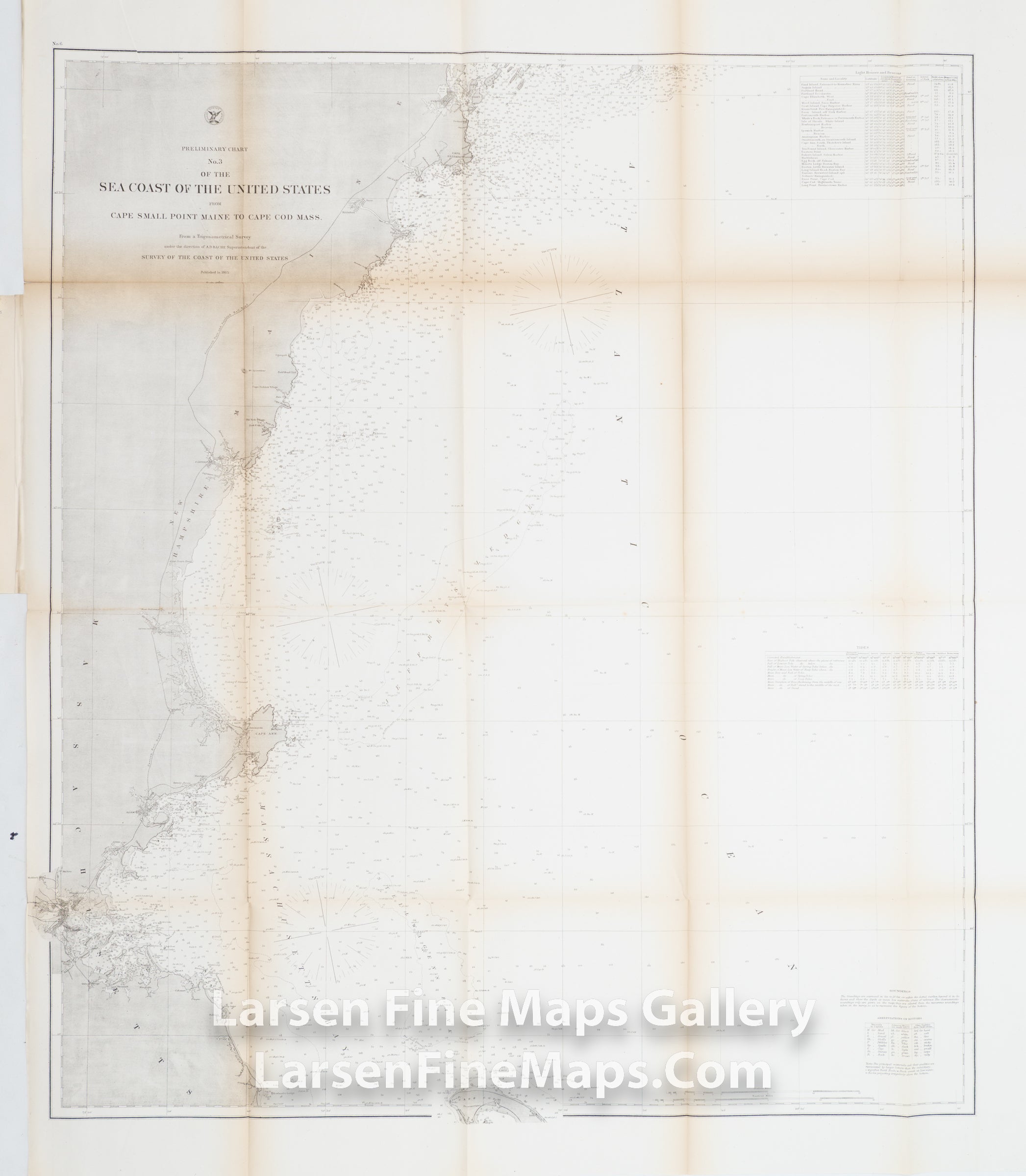 Preliminary Chart No. 3 of The Sea Coast of The United States from Cape Small Point Maine to Cape Cod Mass. U.S. Coast Survey