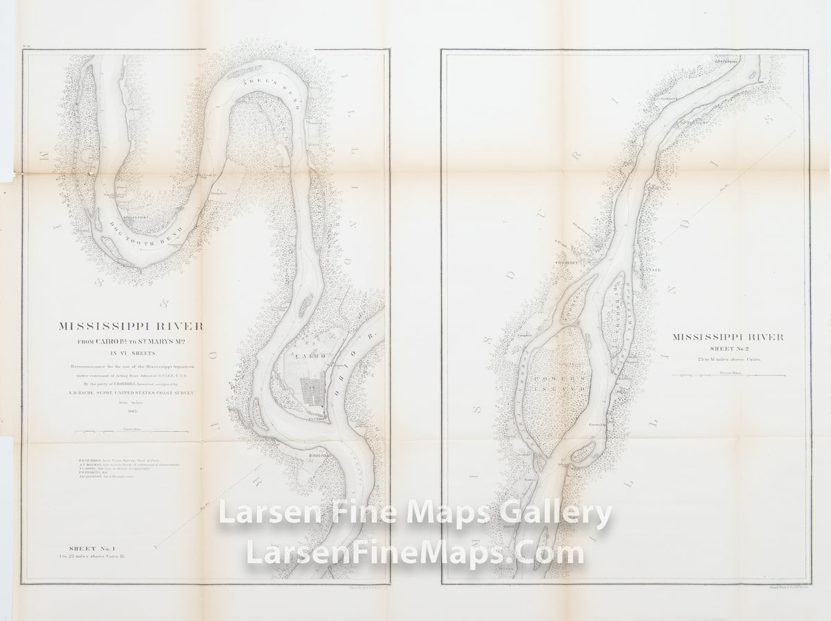 Charts of the Mississippi River on 3 Sheets, U.S. Coast Survey