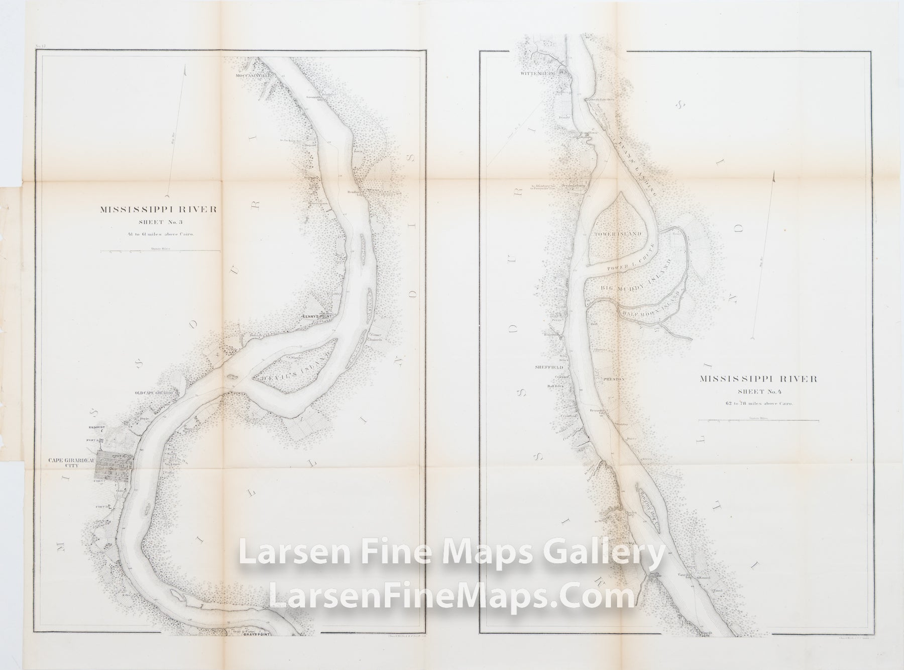 Charts of the Mississippi River on 3 Sheets, U.S. Coast Survey, details