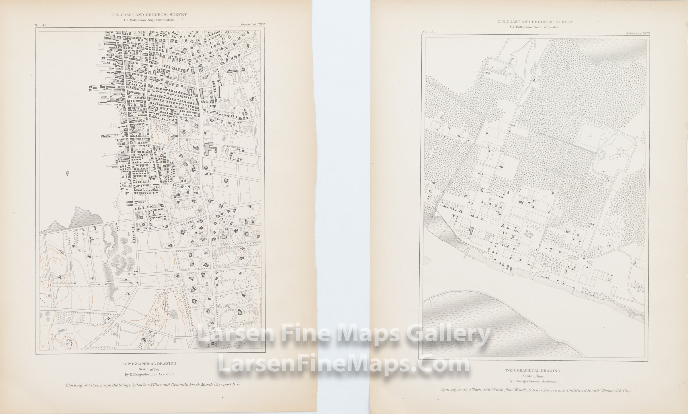 Topographic Drawings by E. Hergesheimer, Assistant. U.S. Coast Survey, details