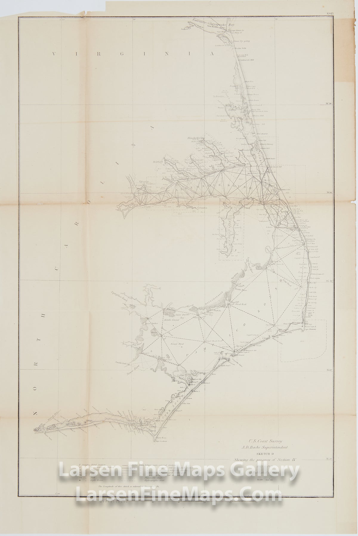 Sketch D Showing the Progress of Section IV 1845 to 1853 U.S. Coast Survey