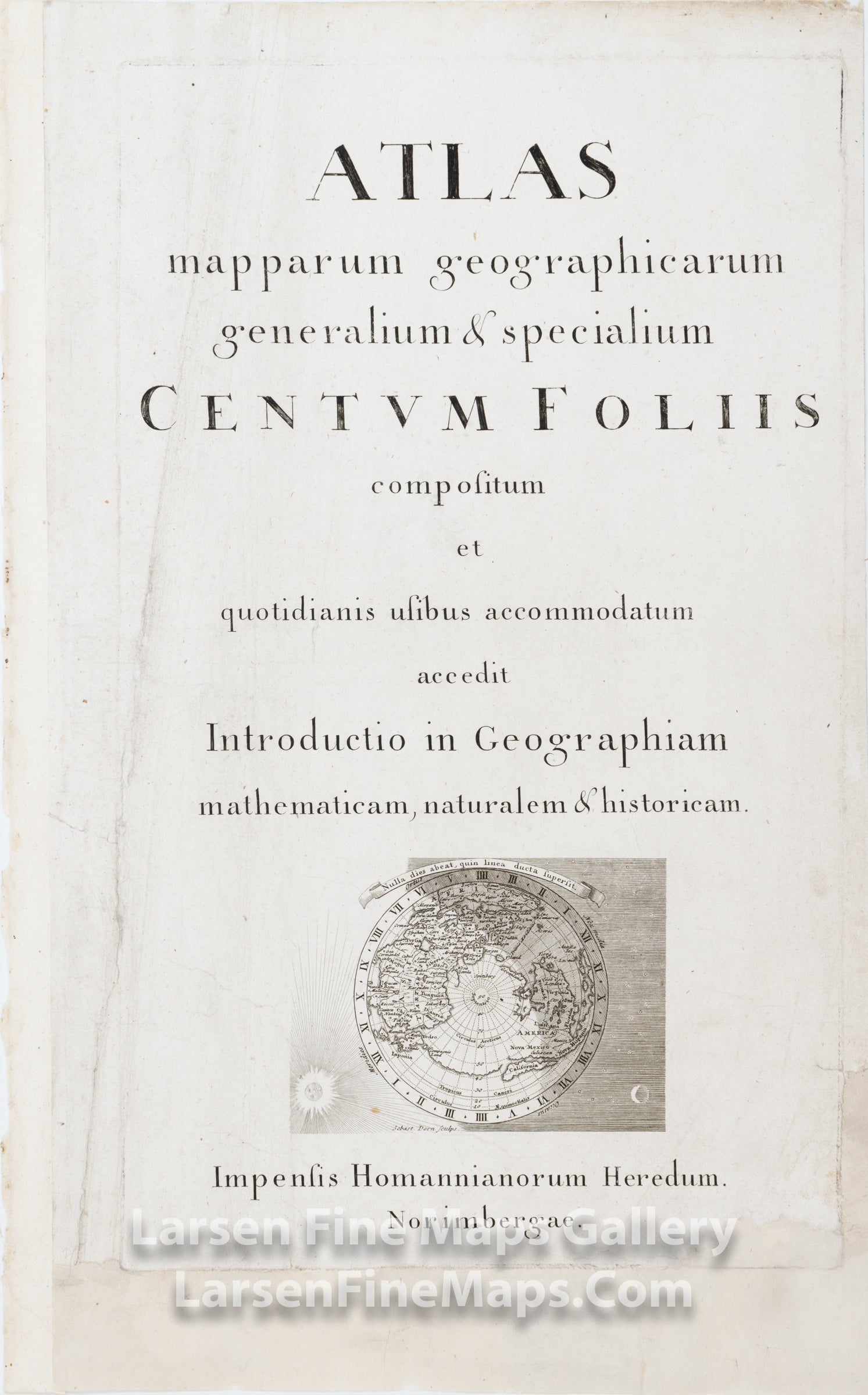 ATLAS mapparum geographicarum generalium & specialium CENTVM FOLIIS Cover Page, Homann, Johann Baptist