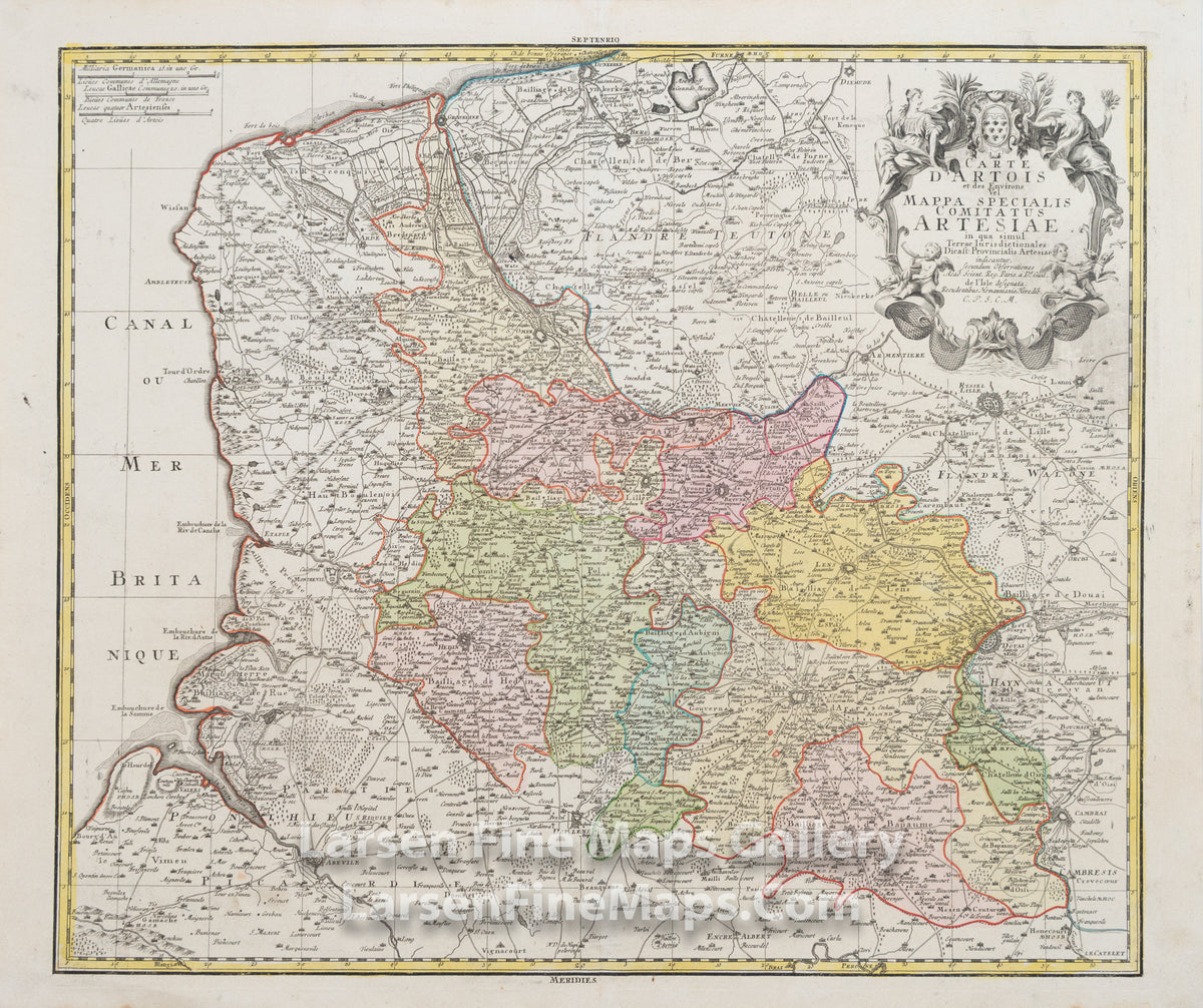 Carte d'Artois et des Environs Vel Mappa specialis Comitatus Artesiae in qua simul Terrae Iurisdictionales Dicast: Provincialis Artesiae indicantur