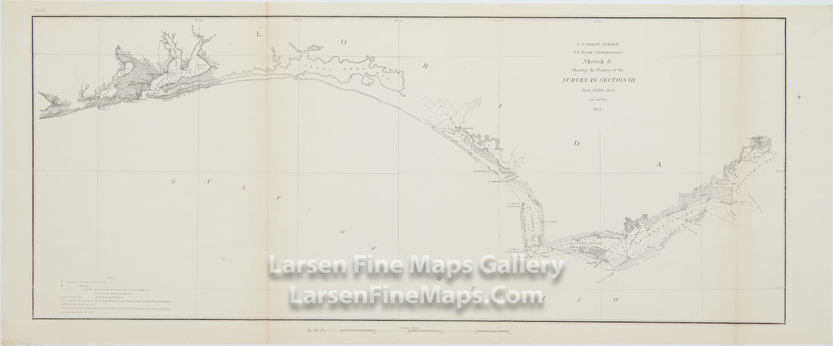 Sketch G Showing the Progress of the Survey in Section VII From 1849 to 1853 U.S. Coast Survey