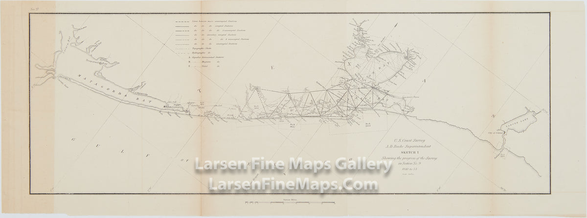 Sketch I Showing the Progress of the Survey in Section No. 9 1848 to 1853 U.S. Coast Survey