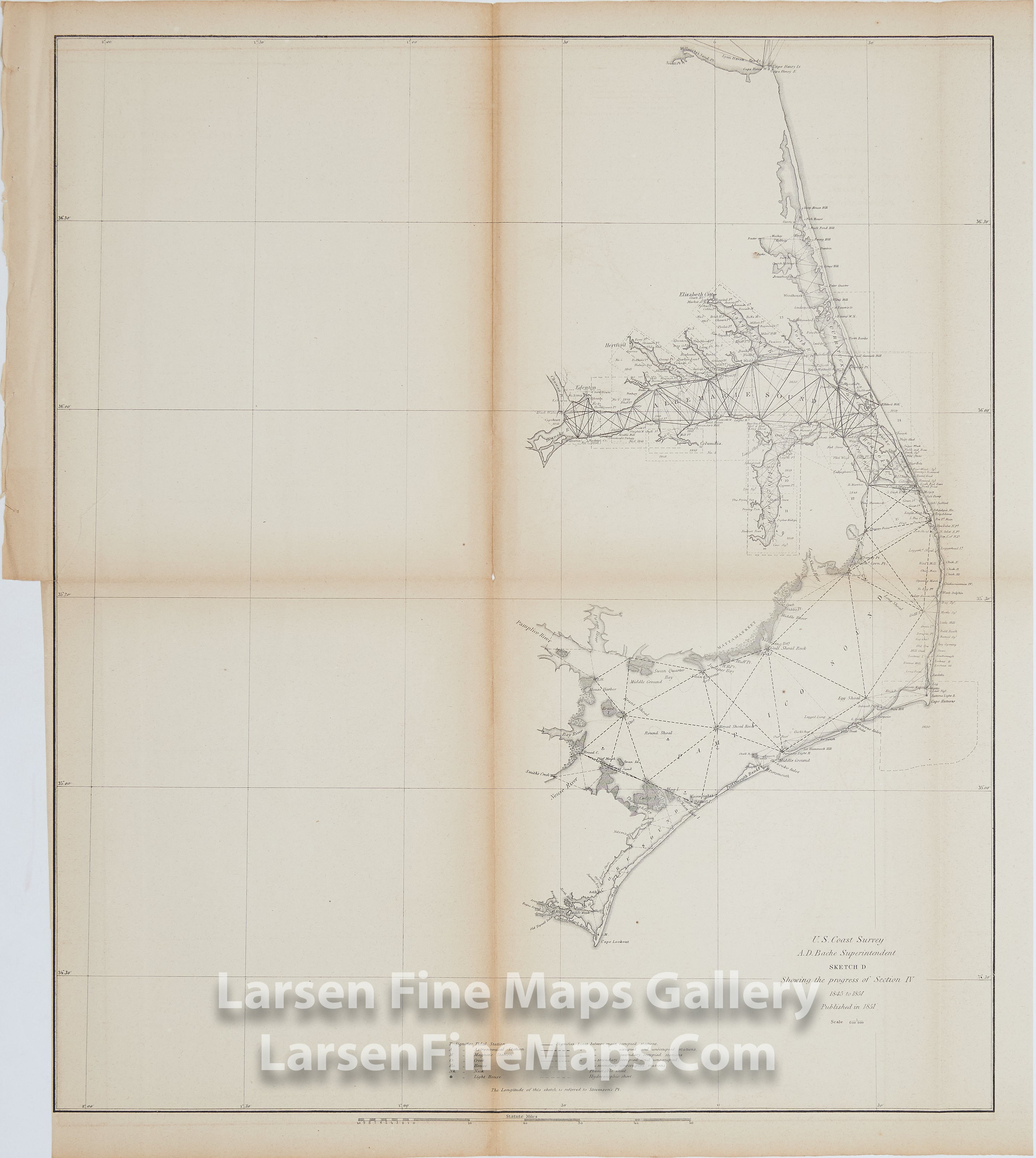 Sketch D Showing the Progress of Section IV 1845 to 1851