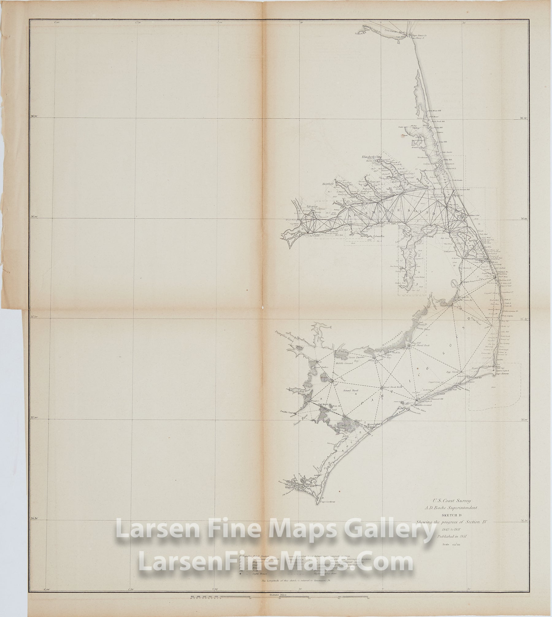 Sketch D Showing the Progress of Section IV 1845 to 1851 U.S. Coast Survey