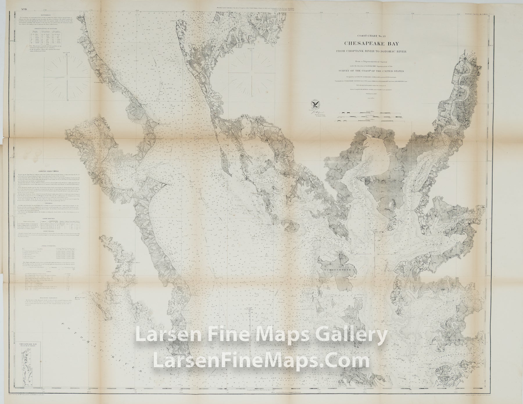 Coast Chart No. 33 Chesapeake Bay - From Choptank River to Potomac River U.S. Coast Survey