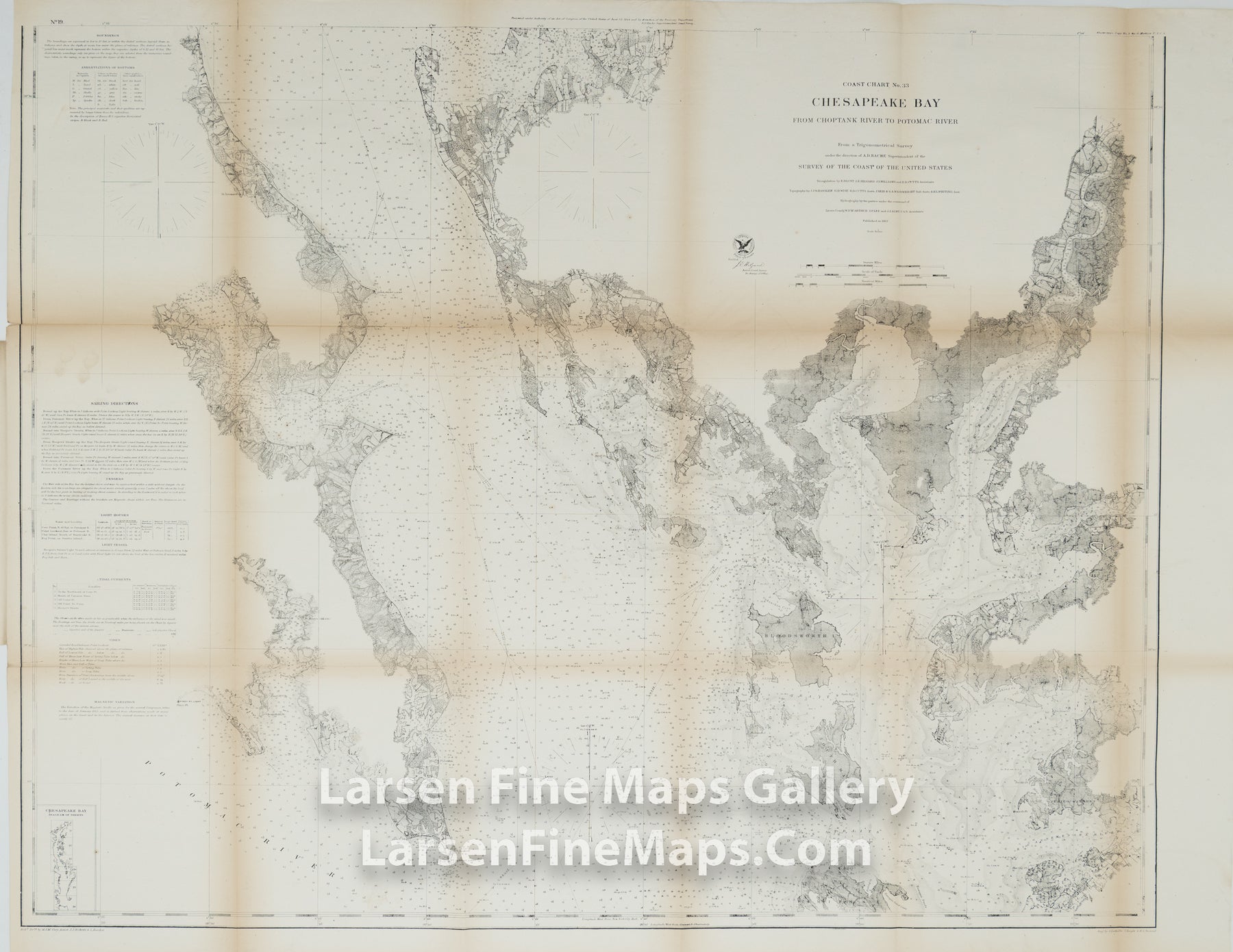 Coast Chart No. 33 Chesapeake Bay From Choptank River to Potomac Riv