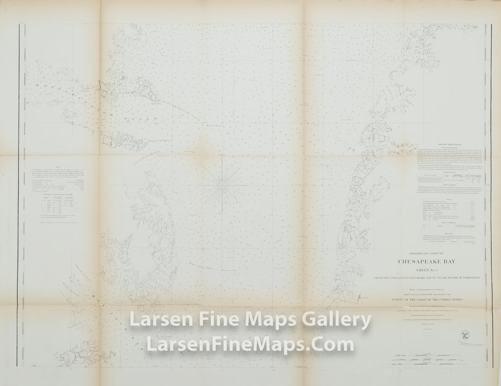 Preliminary Chart of Chesapeake Bay, Sheet No. 5 From The Entrance to
