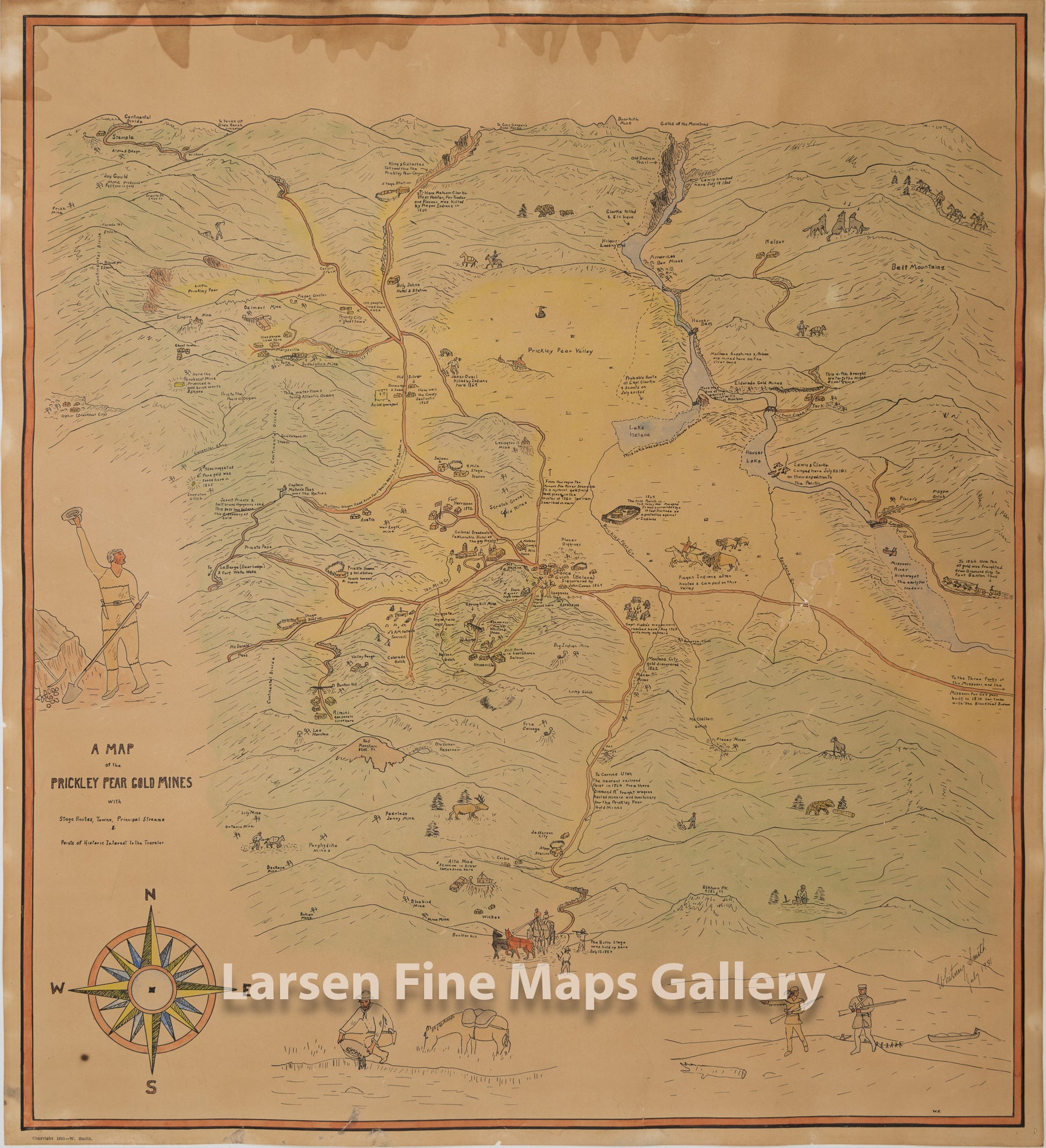 A Map of The Prickley Pear Gold Mines, Whitney Smith