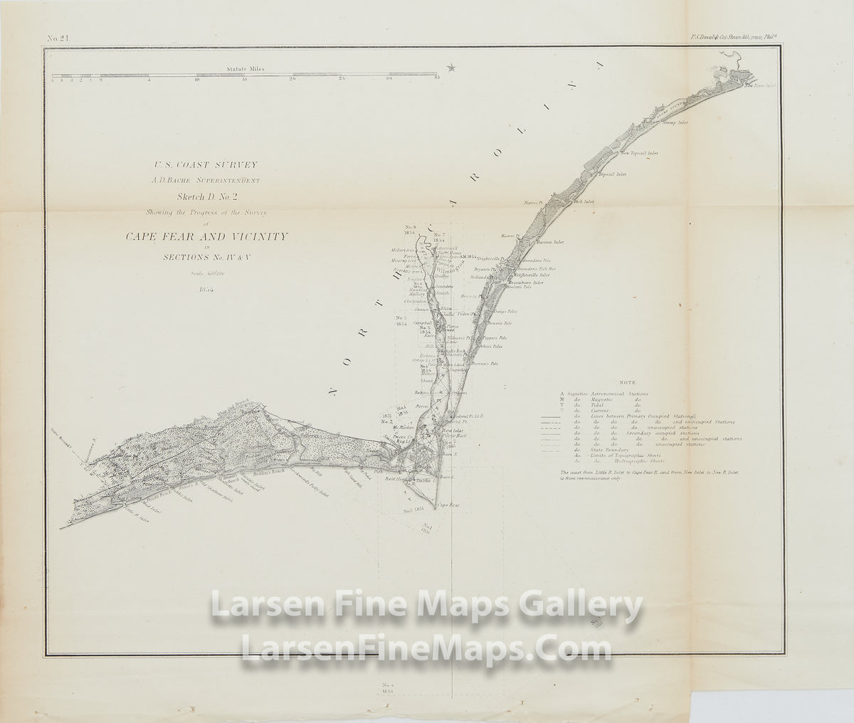 Sketch D. No. 2 Showing the Progress of Survey of Cape Fear and Vicinity in Sections No. IV & V U.S. Coast Survey