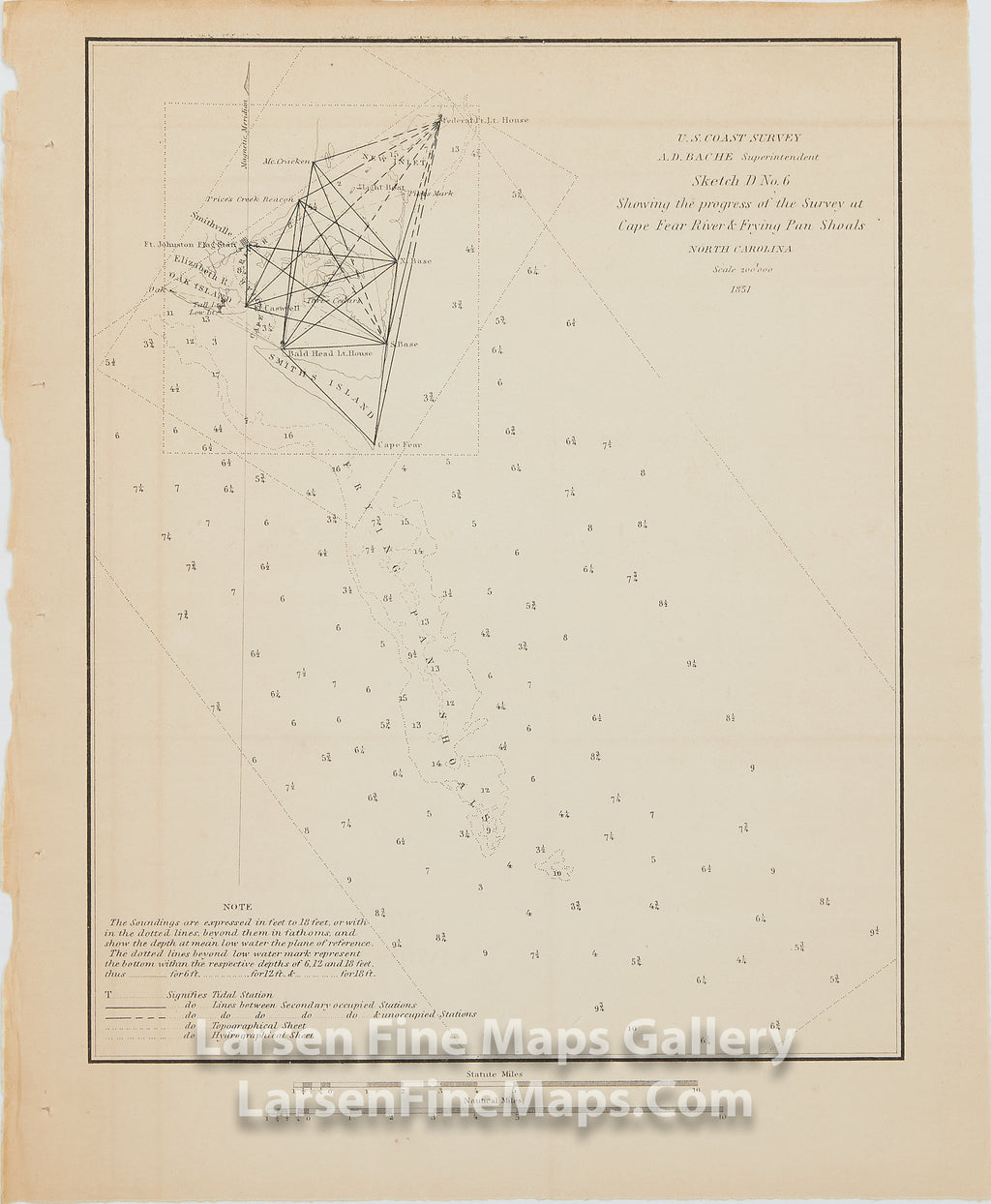Sketch D No. 6 Showing the Progress of the Survey at Cape Fear River a