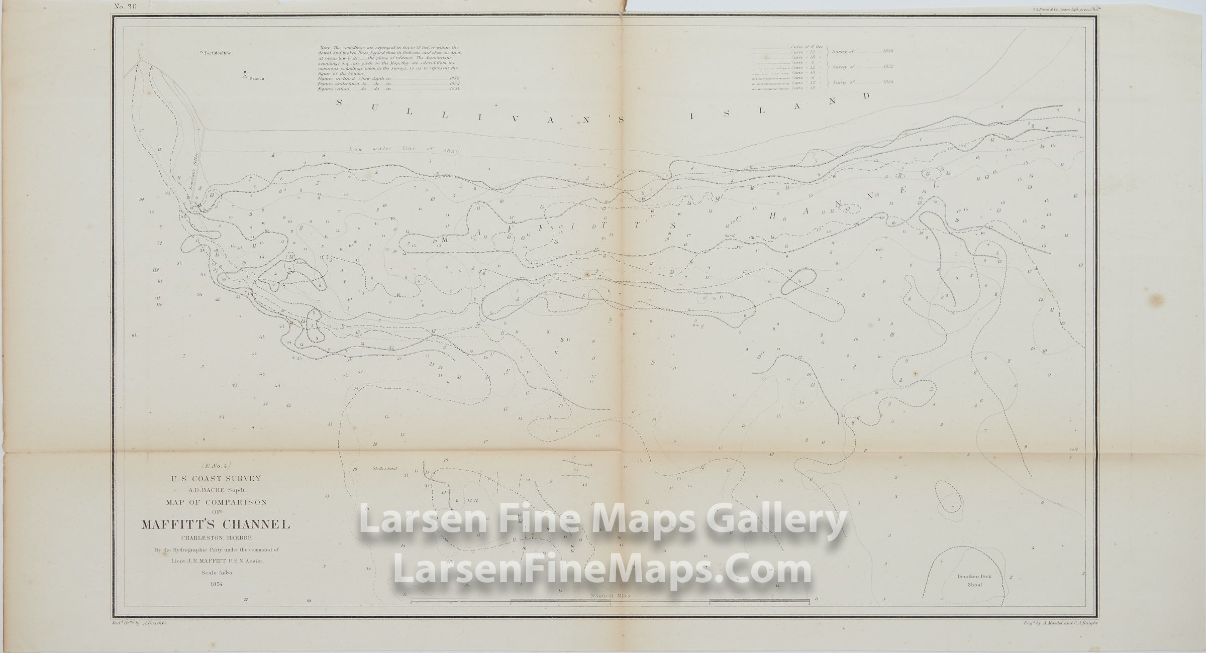 E No. 4 Map of Comparison of Maffitt's Channel Charleston Harbor U.S. Coast Survey